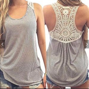NWOT Overmal Lace Racerback Tank Top